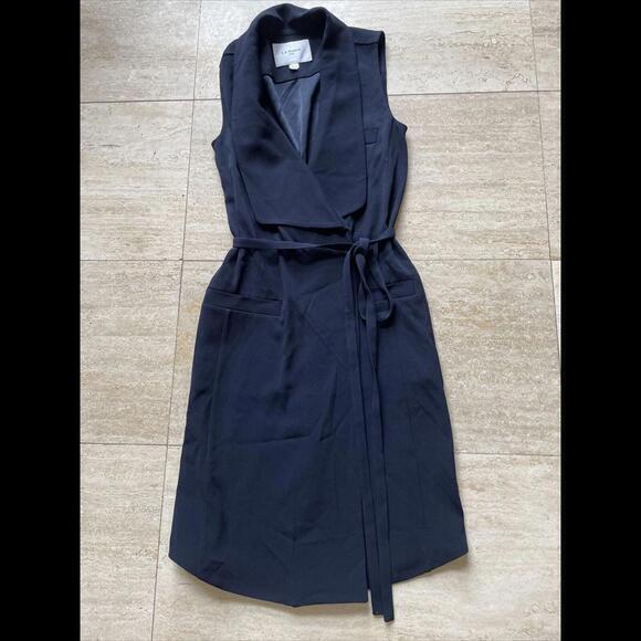LK Bennett DR KAVALA Blue Sleeveless Military Tuxedo Dress‎ Size 2